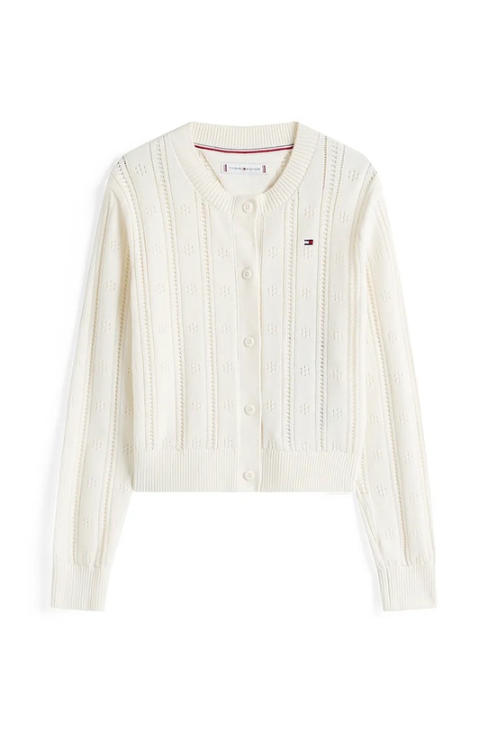 Хлопковый кардиган Tommy Hilfiger KG0KG08677.128.176.9BYA бежевый AW25