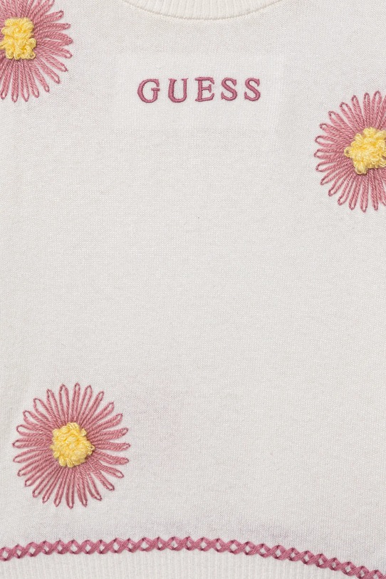 Dziewczynka Guess sweter z domieszką wełny dziecięcy J5YR10.Z0110.9BYA beżowy