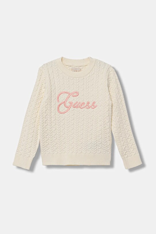 Guess sweter dziecięcy aplikacja beżowy K5YR04.Z3OI0.9BYA