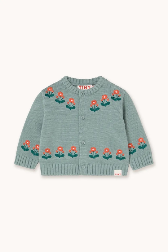 Tinycottons kardigan niemowlęcy FLOWERS BABY CARDIGAN Produkt niemowlęcy niebieski AW25.103