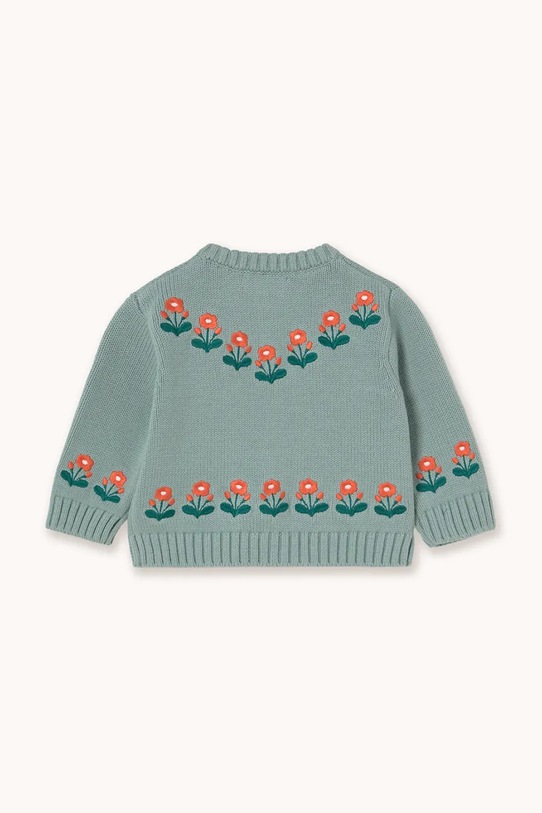 Tinycottons kardigan niemowlęcy FLOWERS BABY CARDIGAN AW25.103 niebieski AW25