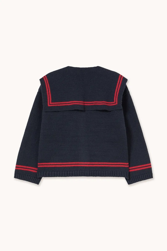 Dziewczynka Tinycottons sweter dziecięcy STRIPES TINY CARDIGAN AW25.113 granatowy
