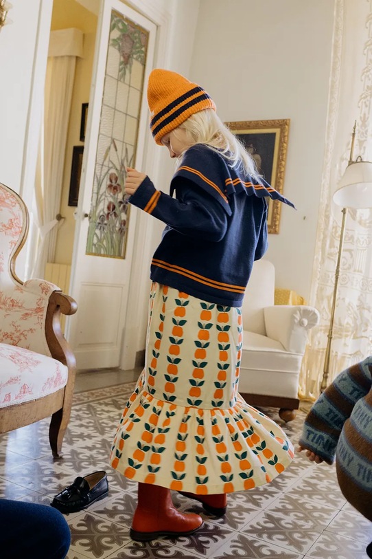 Tinycottons sweter dziecięcy STRIPES TINY CARDIGAN granatowy AW25.113