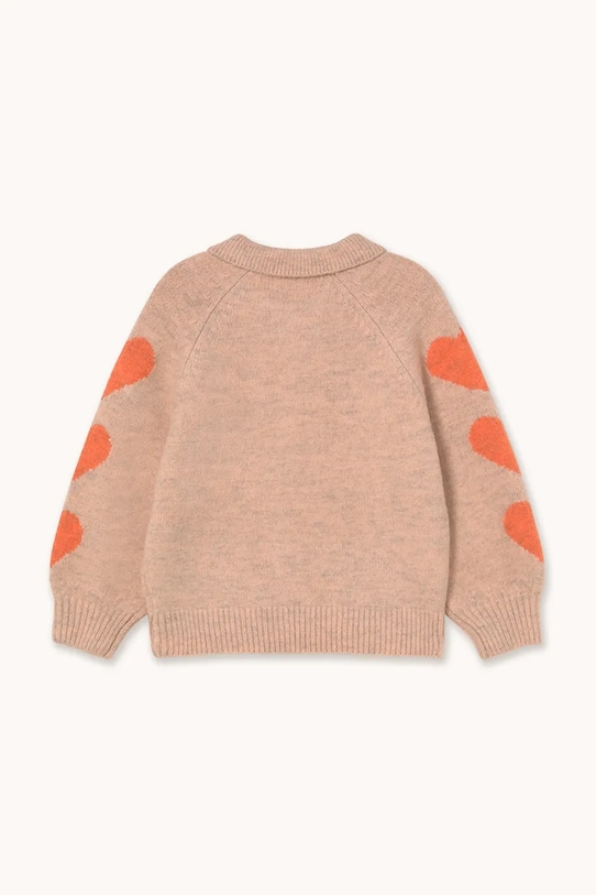 Tinycottons kardigan dziecięcy HEARTS CARDIGAN AW25.124 beżowy AW25