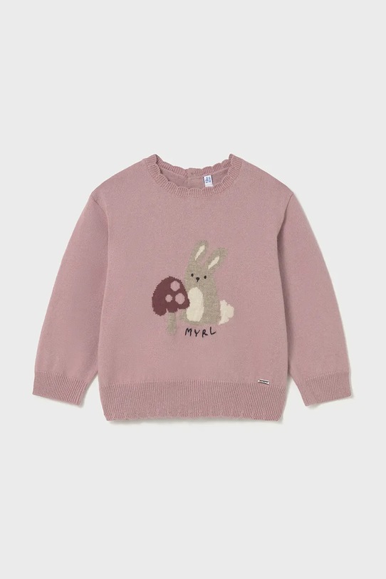 Mayoral sweter z domieszką wełny dziecięcy z domieszką wełny różowy 2354.4F.Baby.9BYA