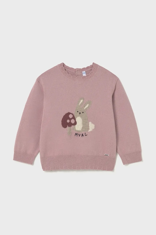 Dětský svetr s příměsí vlny Mayoral s příměsí vlny růžová 2354.4F.Baby.9BYA