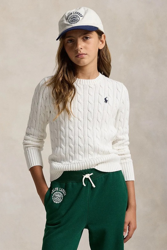 Παιδικό βαμβακερό πουλόβερ Polo Ralph Lauren άλλο λευκό 313901316013
