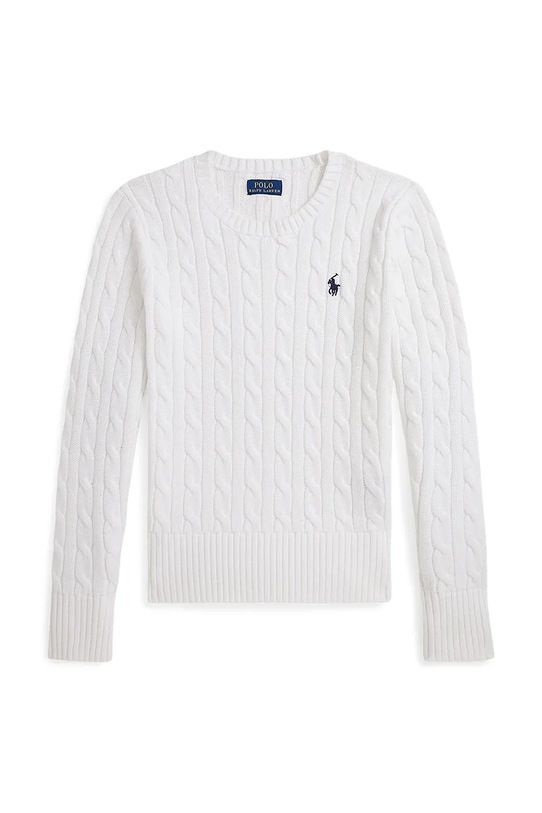 Παιδικό βαμβακερό πουλόβερ Polo Ralph Lauren 313901316013 λευκό AW25