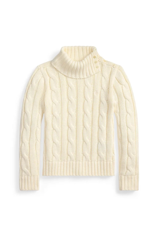 Detský bavlnený sveter Polo Ralph Lauren stredne hrubá béžová 313978862002