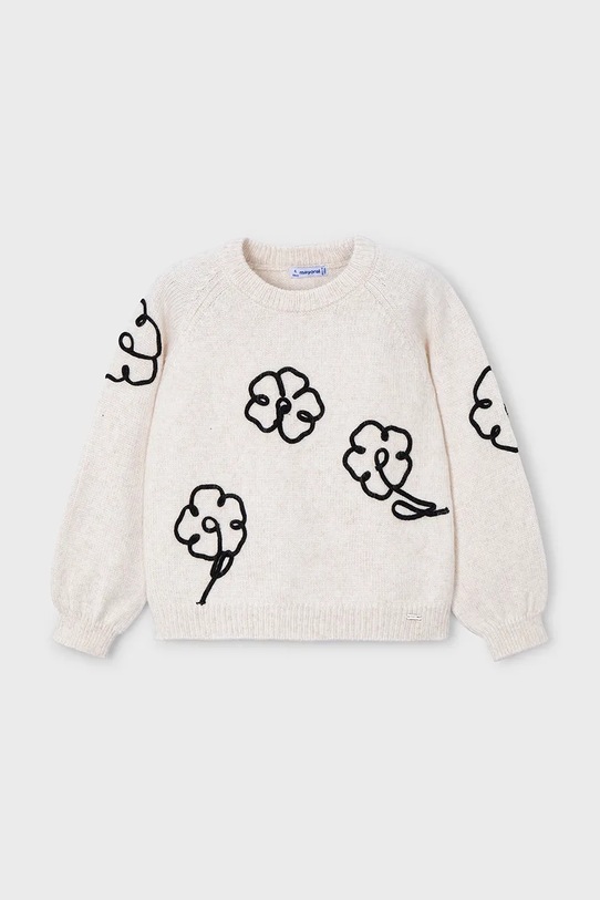 Mayoral sweter dziecięcy aplikacja beżowy 4308.6L.Mini.9BYA