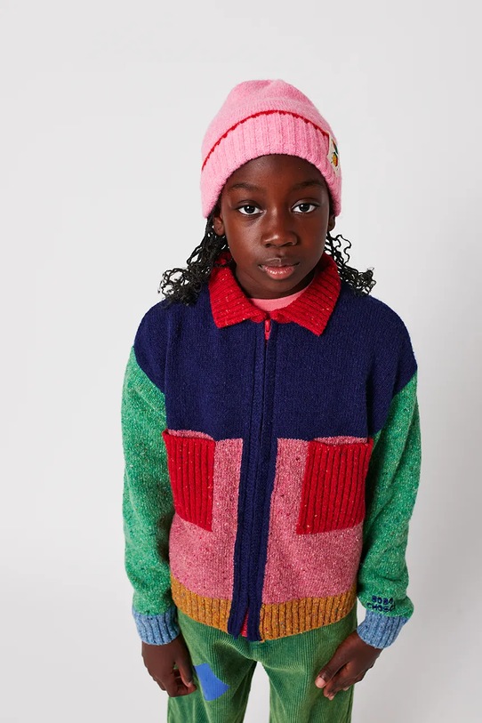 Bobo Choses kardigan wełniany dziecięcy wełna multicolor 225AC117