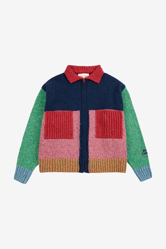 Bobo Choses kardigan wełniany dziecięcy 225AC117 multicolor AW25