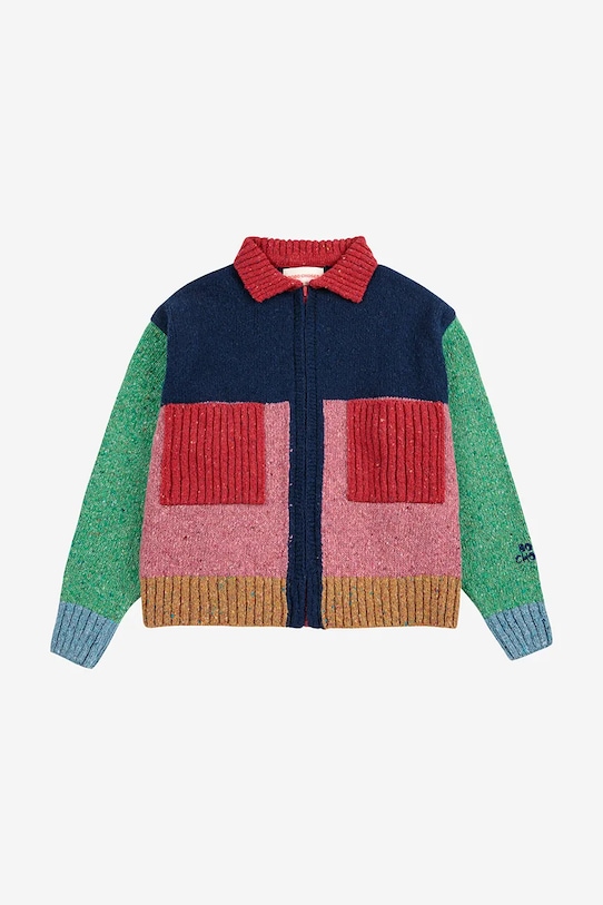 Детский шерстяной кардиган Bobo Choses 225AC117 мультиколор AW25