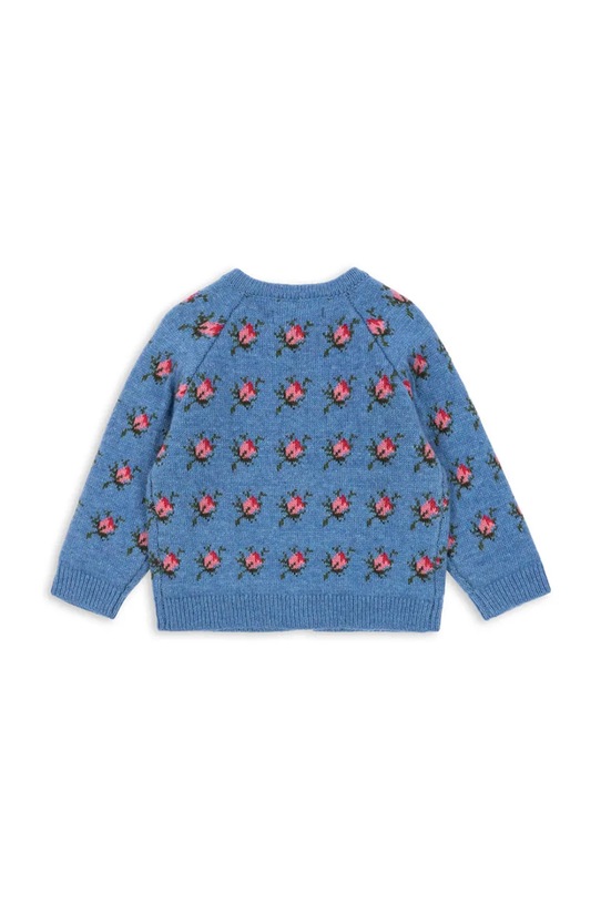 Dziewczynka Konges Sløjd kardigan z dodatkiem wełny BELOU KNIT CARDIGAN KS103711.9BYA niebieski