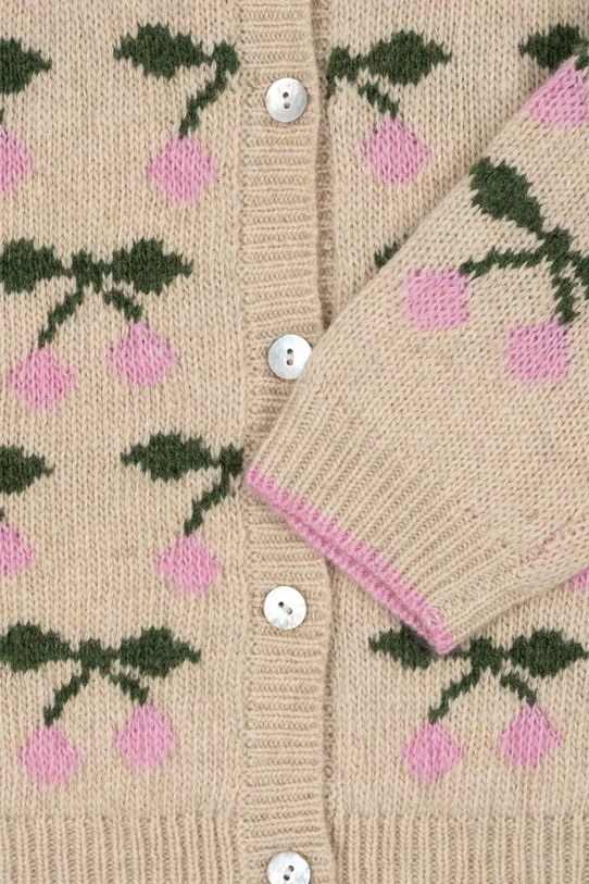 Παιδικό κάρδιγκαν Konges Sløjd BELOU KNIT COLLAR CARDIGAN μπεζ KS103712.9BYA