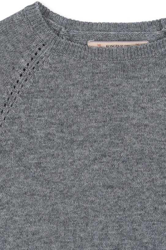 Dziewczynka Konges Sløjd sweter z dodatkiem kaszmiru CATHY KNIT SWEATER KS103748.9BYA szary