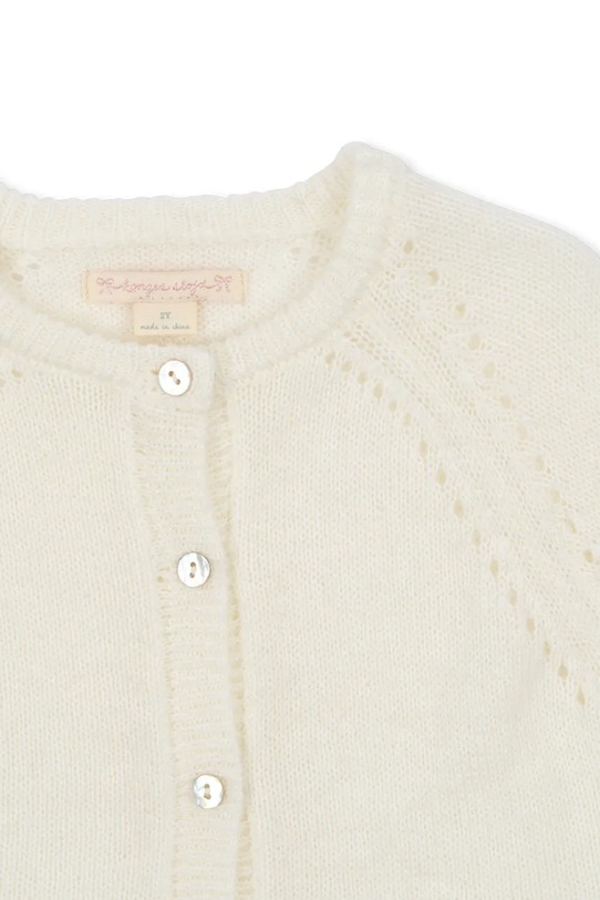Παιδικό κάρδιγκαν Konges Sløjd MINIA FRILL CARDIGAN λευκό KS103913.9BYA
