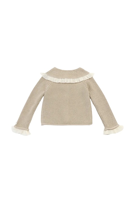 Детский хлопковый кардиган Donsje Zoila Cardigan 4108200 бежевый AW25
