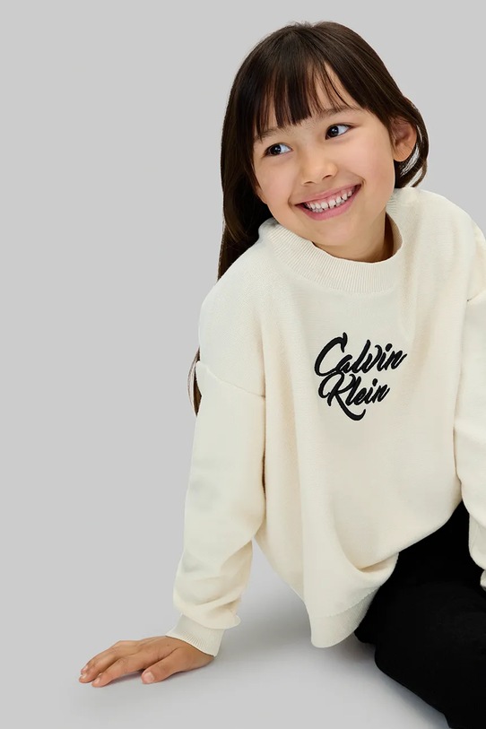 Дитячий светр Calvin Klein Jeans IG0IG03026.9BYA бежевий