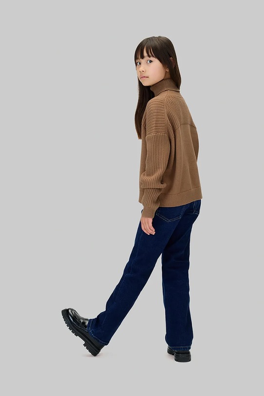Calvin Klein Jeans sweter bawełniany dziecięcy brązowy IG0IG03047.9BYA