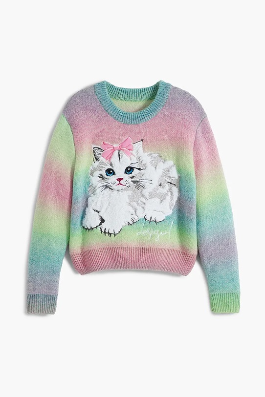 Desigual sweter dziecięcy pozostałe turkusowy 25WGJF03