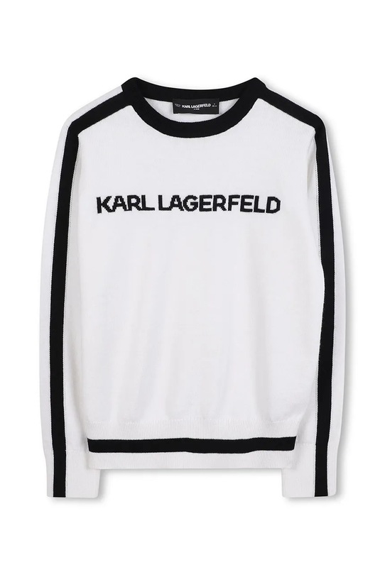 Karl Lagerfeld sweter z domieszką kaszmiru dziecięcy Z30936.156.162 biały AW25