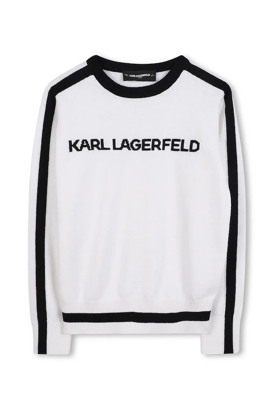 Karl Lagerfeld sweter z domieszką kaszmiru dziecięcy Z30936.156.162 biały AW25