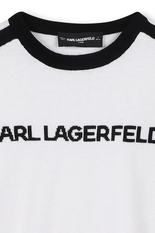 Karl Lagerfeld sweter z domieszką kaszmiru dziecięcy biały Z30936.156.162