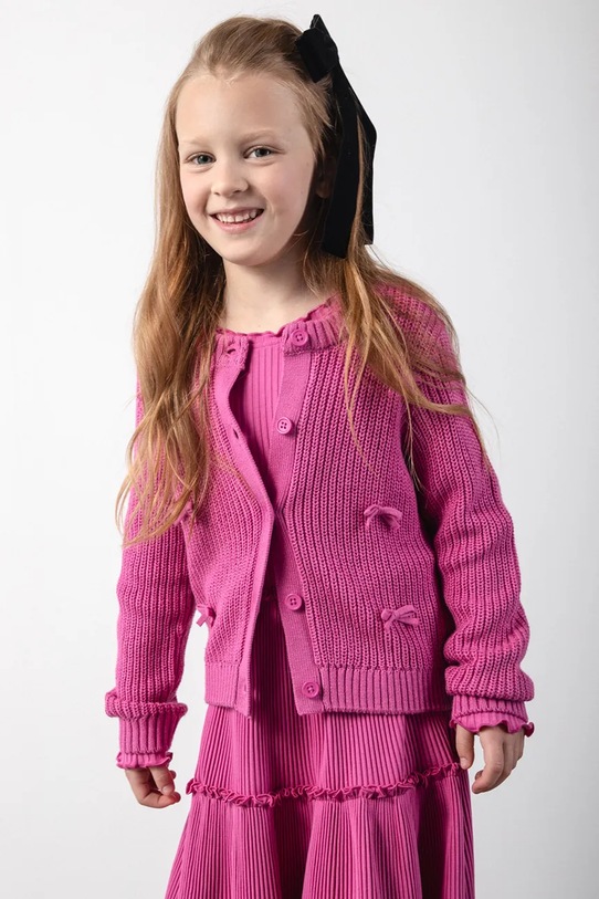 Coccodrillo cardigan per bambini medio spessore rosa ZC5172201AGK