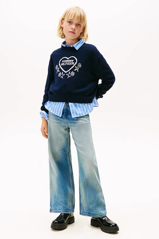 Tommy Hilfiger sweter dziecięcy granatowy KG0KG08836.9BYA