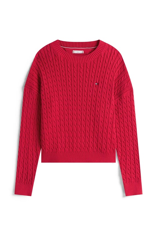 Дитячий бавовняний светр Tommy Hilfiger KG0KG08848.9BYA рожевий AW25