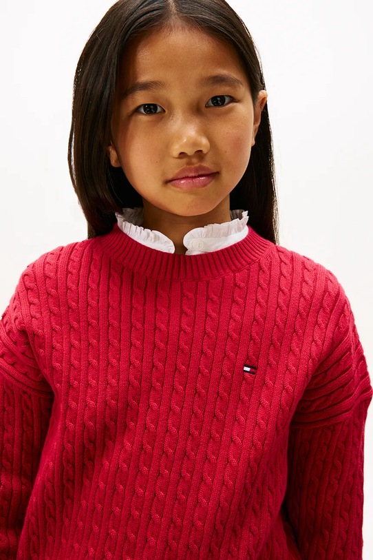 Дівчинка Дитячий бавовняний светр Tommy Hilfiger KG0KG08848.9BYA рожевий