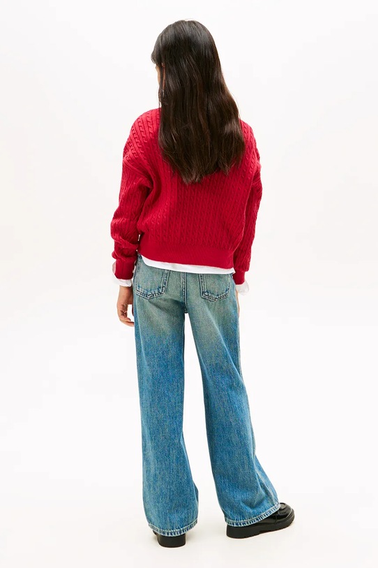 Дитячий бавовняний светр Tommy Hilfiger KG0KG08848.9BYA рожевий