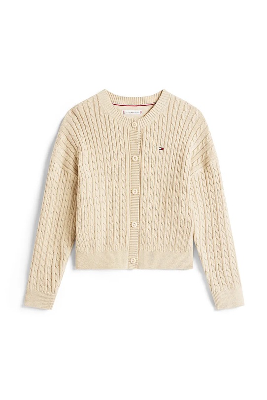 Tommy Hilfiger kardigan bawełniany dziecięcy KG0KG09076.9BYA beżowy AW25