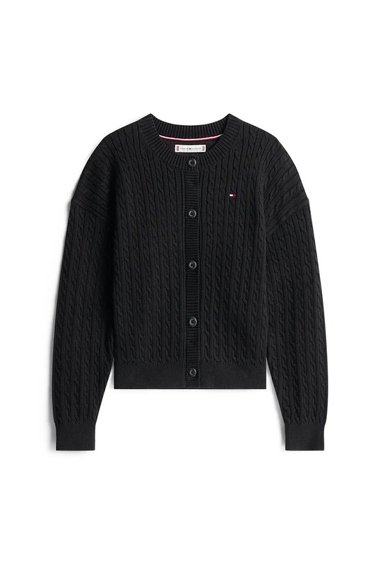 Detský bavlnený kardigan Tommy Hilfiger KG0KG09076.9BYA čierna AW25