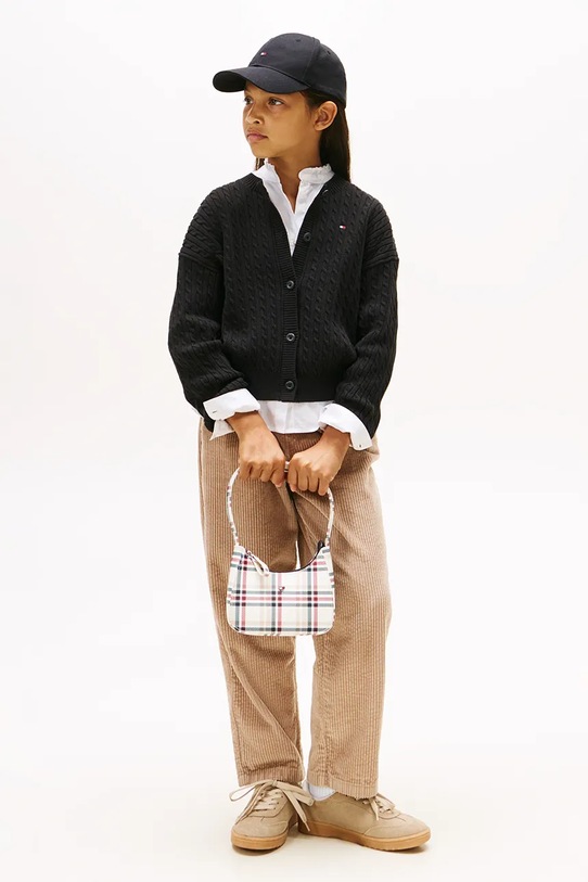 Detský bavlnený kardigan Tommy Hilfiger čierna KG0KG09076.9BYA