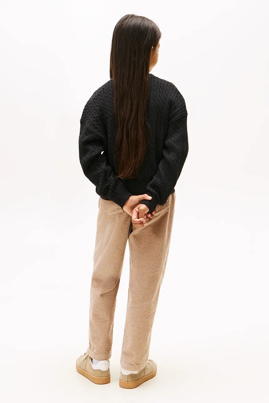 Detský bavlnený kardigan Tommy Hilfiger KG0KG09076.9BYA čierna