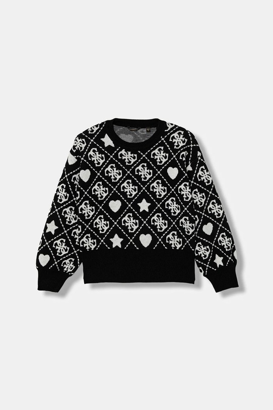 Guess sweter z domieszką wełny dziecięcy z domieszką wełny czarny J5BR02.Z3K10.9BYA