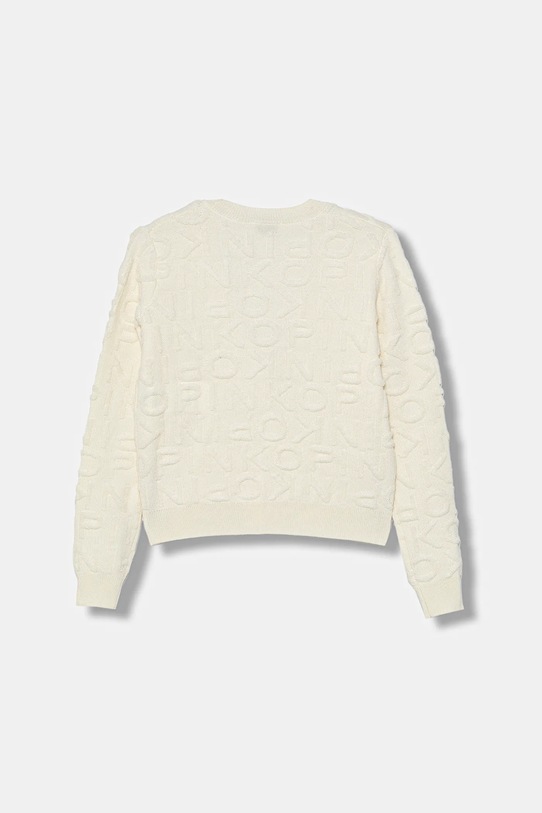 Pinko kardigan wełniany dziecięcy KFMA014.C.FL083 beżowy AW25