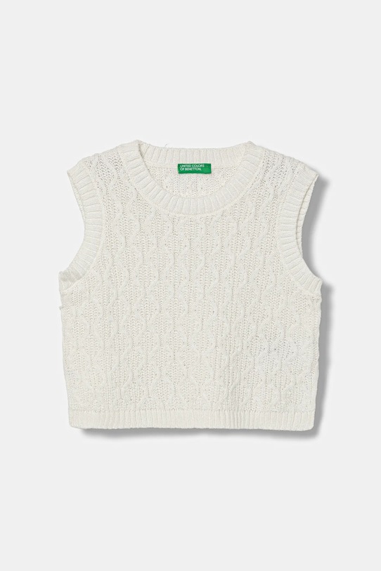 United Colors of Benetton vestă copii uni alb 1D32G1011.P.seasonal