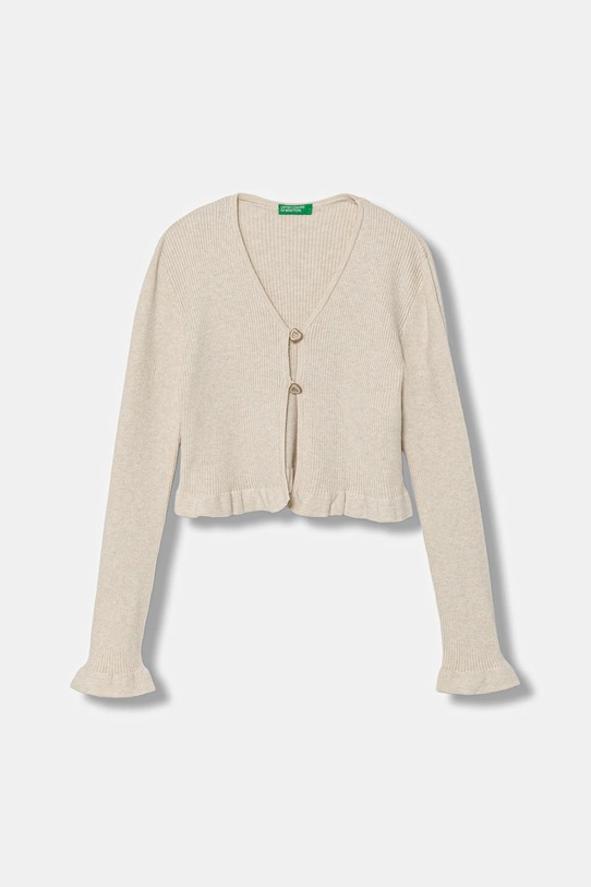 United Colors of Benetton kardigan z domieszką wełny dziecięcy z domieszką wełny beżowy 1J1CC601V.G.seasonal