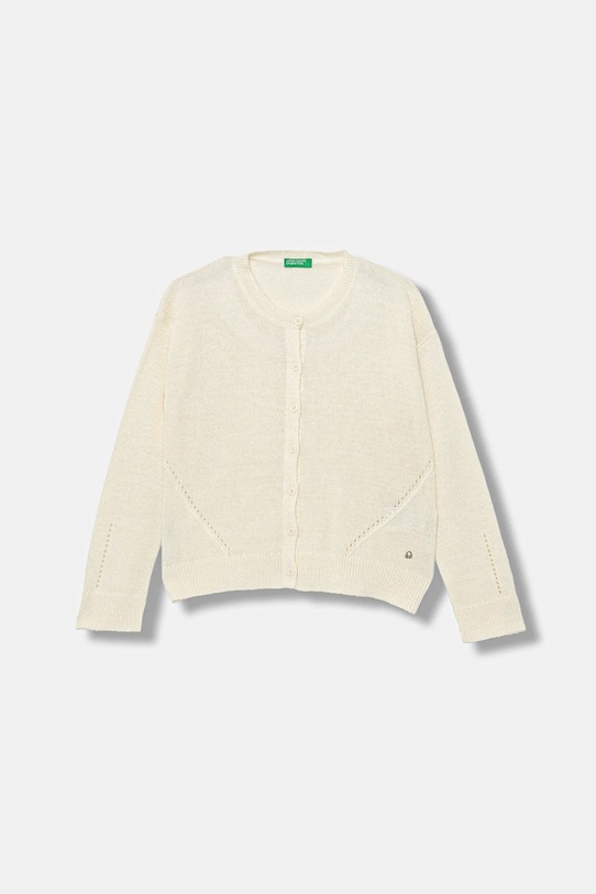 United Colors of Benetton kardigan z wełną cienka beżowy 126WC500X.G.seasonal