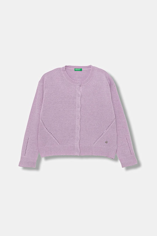 United Colors of Benetton kardigan z wełną cienka fioletowy 126WC500X.G.seasonal