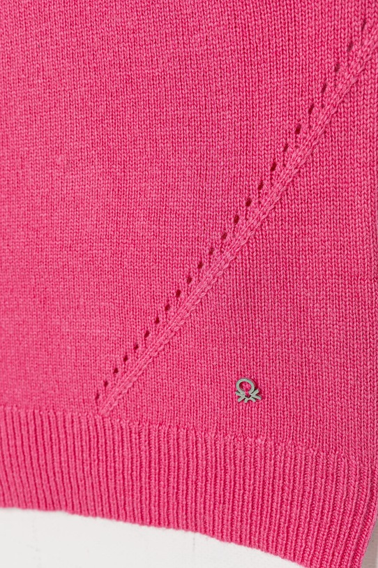 Fete United Colors of Benetton cardigan de lână 126WC500X.G.seasonal roz