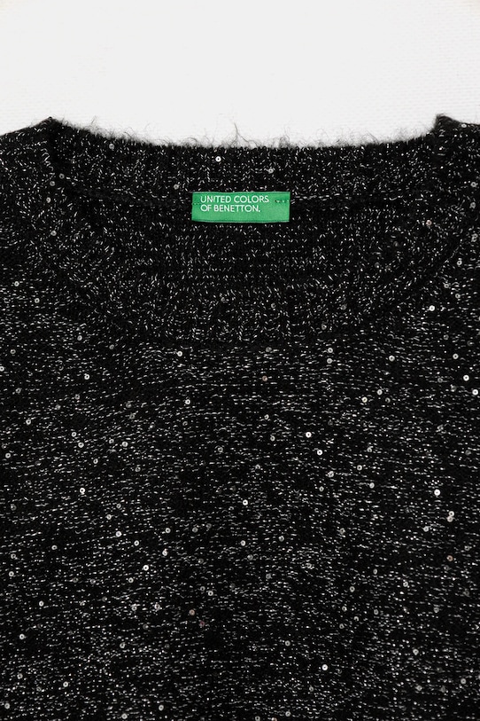Девочка Детский свитер с примесью шерсти United Colors of Benetton 1VPUC108V.G.seasonal чёрный