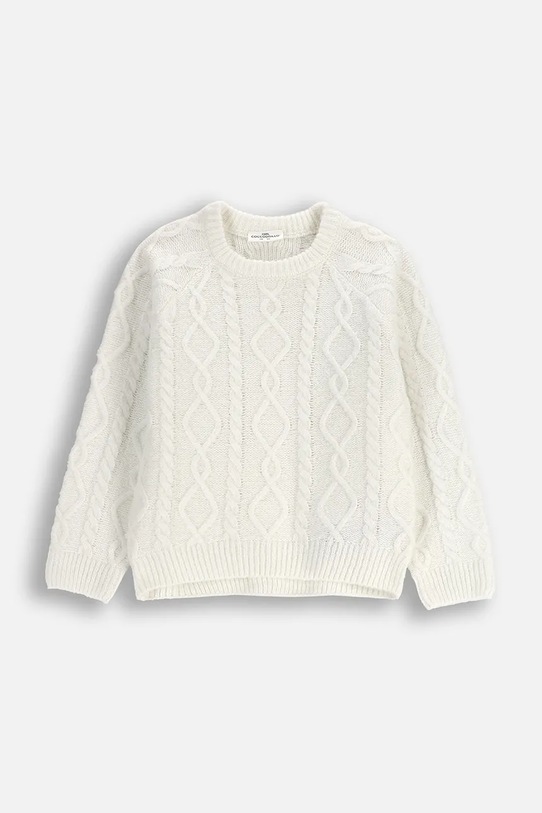 Detský sveter s prímesou vlny Coccodrillo ZC5172101WGK béžová AW25