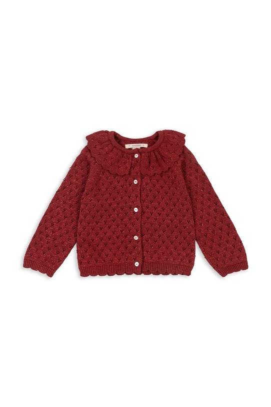 Konges Sløjd kardigan dziecięcy HOLIDAY KNIT CARDIGAN drobny wzór czerwony KS104314.9BYA