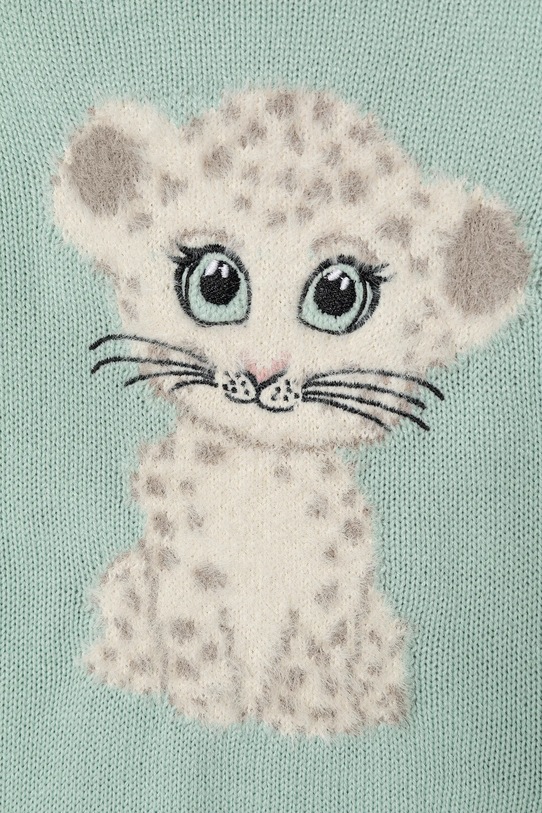 Dziewczynka United Colors of Benetton sweter dziecięcy 13DZG1013.P.Seasonal turkusowy