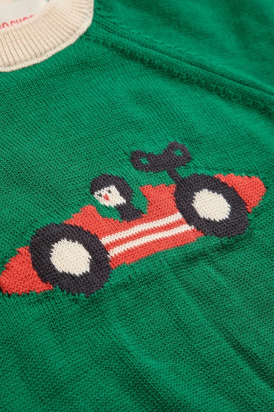 Chłopiec Bobo Choses sweter bawełniany niemowlęcy Race Car 225AB020 zielony