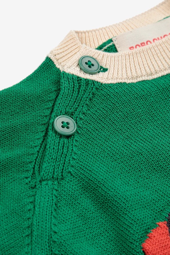 Bobo Choses sweter bawełniany niemowlęcy Race Car zielony 225AB020